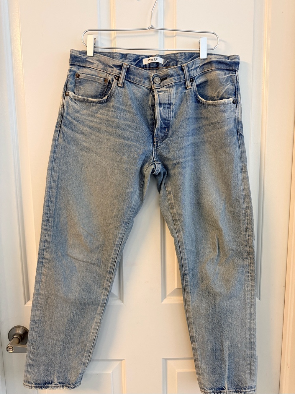 Moussy Light Blue Relaxed Button Up Jeans